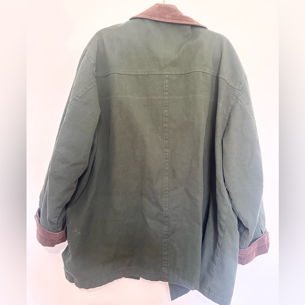 American Eagle Outfitters Green Jacket with Brown Corduroy Collar - Picture 3 of 4